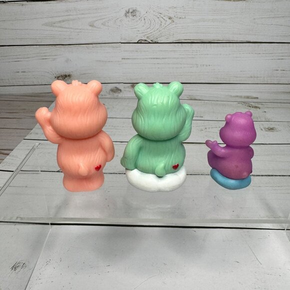 Lot of 3 TCFC Care Bear Figures Cheer Wish & Share Bear Vtg 2000's Cake Toppers - Picture 3 of 8
